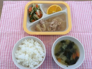 給食 （キャベツ、コマツナ）